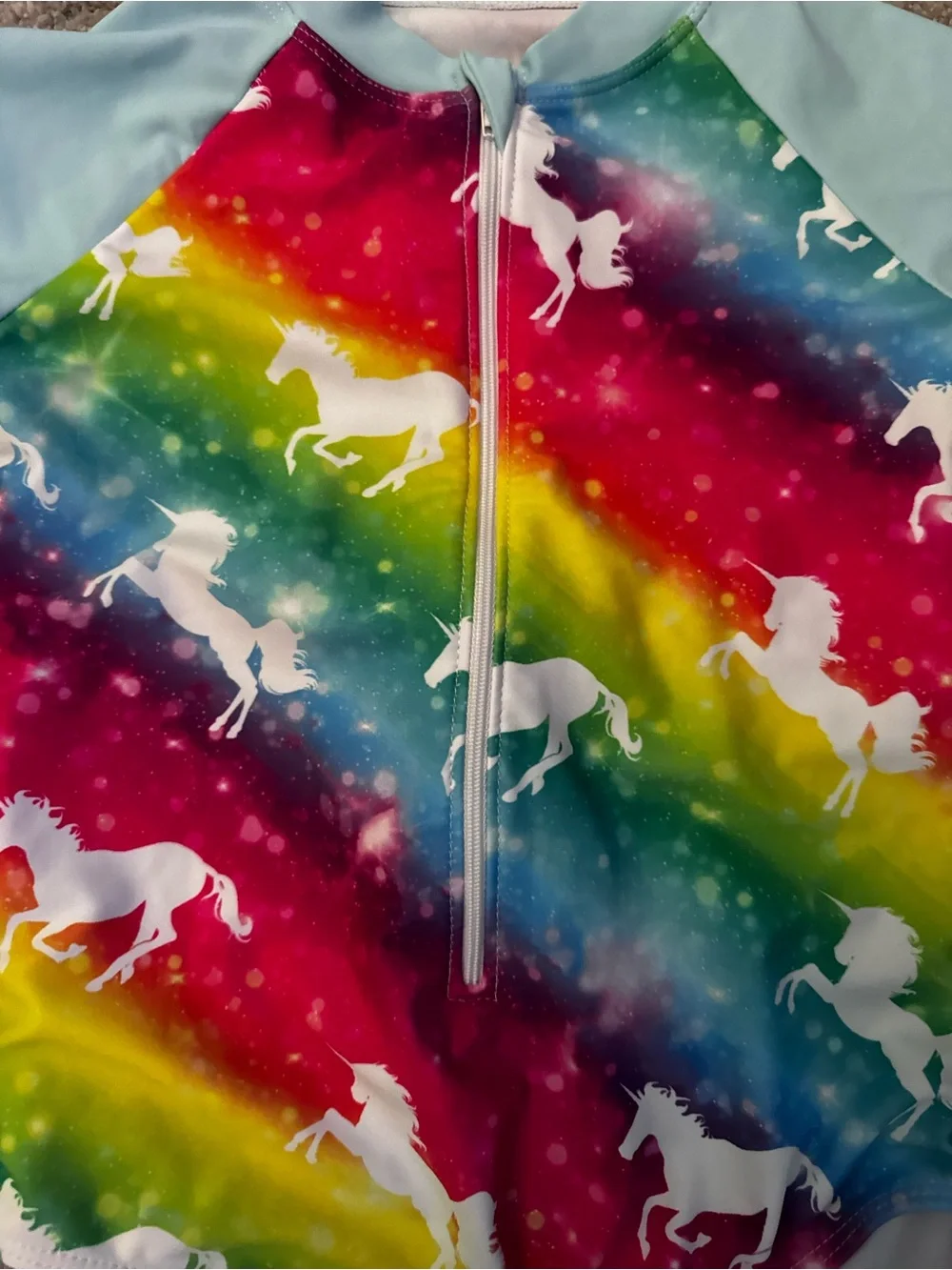 Unicorn-Themed Swimwear - One Piece and a Top, 5-6